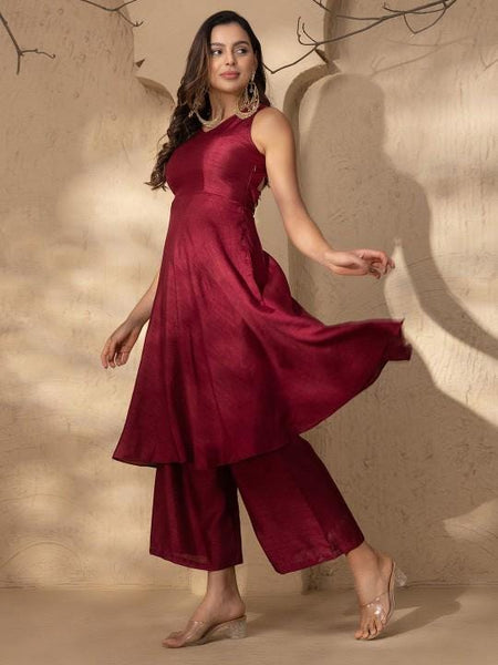 Backless Flared Kurta With Palazzo Set For Women, Indian Dress, Wedding Guest Indo Western Outfit, Party Wear Palazzo Suit Set9 VitansEthnics