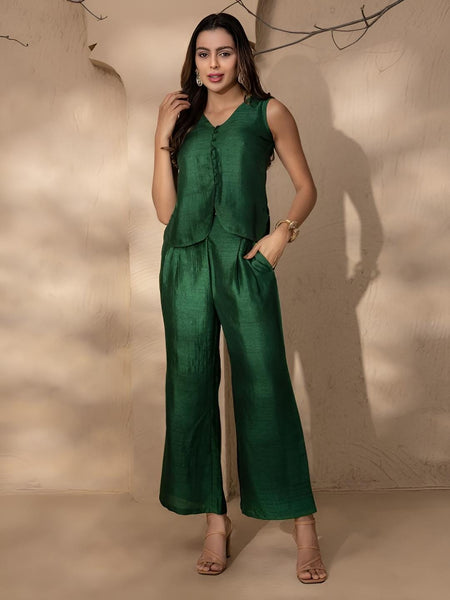 Waistcoat Top With Trousers Set for Women, Coord Set, Festive Fusion Outfit, Ethnic Indian Dress, Formal Wedding Guest Indo Western Outfit14 VitansEthnics
