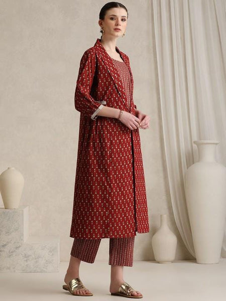 Printed Kurti With Trousers & Jacket Co-Ords Set For Women, Tunic with Palazzo Shrug Set, Indo Western Outfit, Ethnic Indian Dress24 EtsyImport