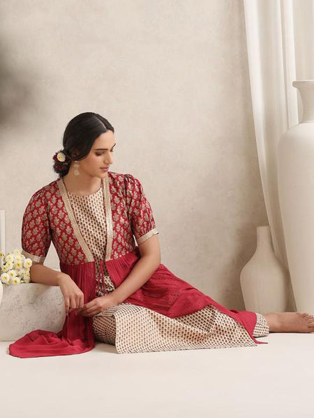 Printed Kurti With Trousers & Jacket Co-Ords Set For Women, Kurta Set With Jacket, Indo Western Outfit, Wedding Guest Ethnic Indian Dress22 EtsyImport