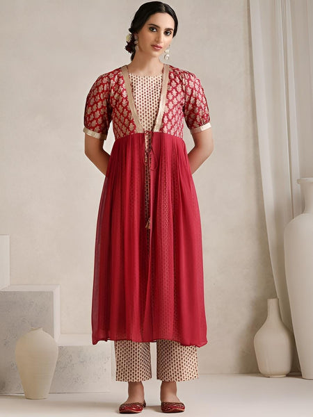 Printed Kurti With Trousers & Jacket Co-Ords Set For Women, Kurta Set With Jacket, Indo Western Outfit, Wedding Guest Ethnic Indian Dress22 EtsyImport