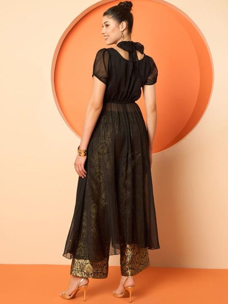 Brocade Tunic With Palazzo Set for Women, Coord Set, Festive Outfit, Ethnic Indian Dress, Party Indo Western Outfit, Wedding Guest Outfit17 EtsyImport