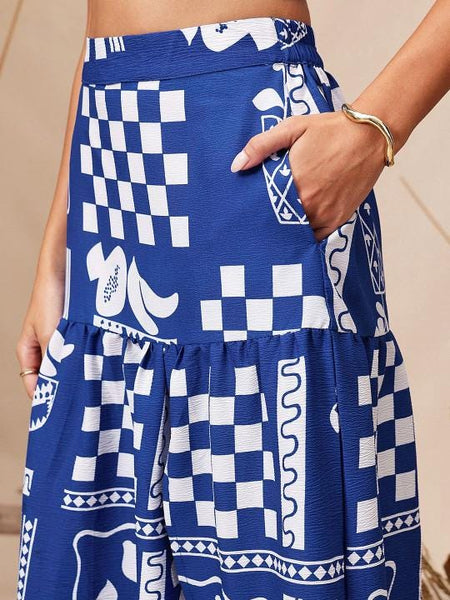 Printed One Shoulder Crop Top With Skirt Set For Women, Indian Top with Skirt Set, Indo Western Fusion Outfit, Coord Set9 EtsyImport