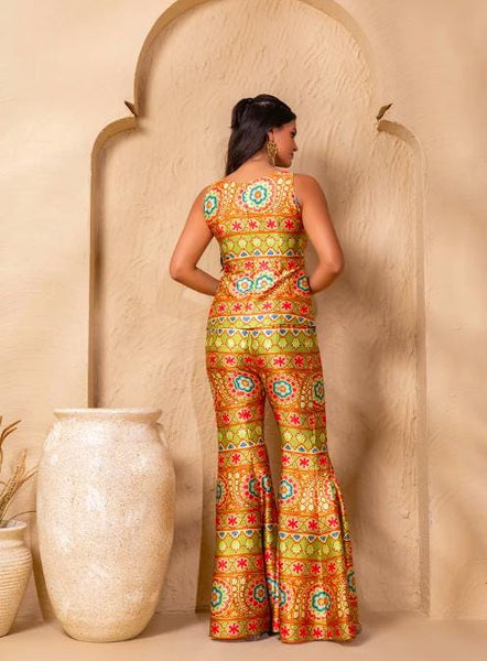 Printed Peplum Top With Palazzo Pants for Women, Coord Set, Festival Outfit Ethnic Indian Dress, Wedding Guest Indo Western Outfit19 EtsyImport