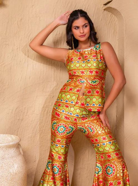 Printed Peplum Top With Palazzo Pants for Women, Coord Set, Festival Outfit Ethnic Indian Dress, Wedding Guest Indo Western Outfit19 EtsyImport