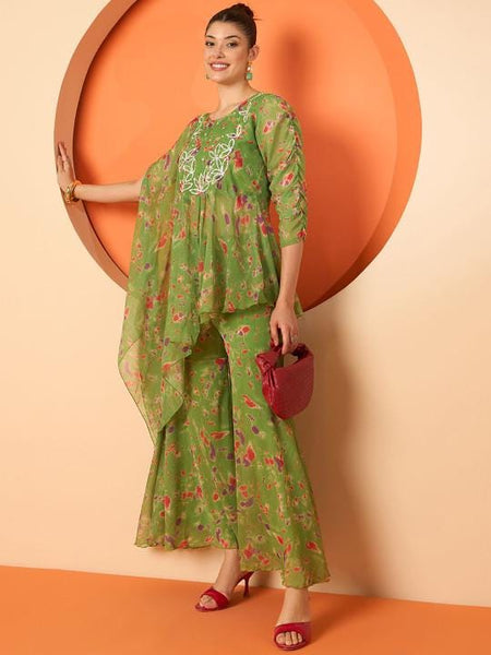 Embellished And Printed Top With Palazzo Co-Ords Set For Women, Top with Palazzo Set, Indo Western Outfit, Ethnic Indian Dress, Wedding Wear2 EtsyImport