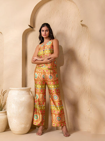 Printed Waistcoat With Palazzo Pants for Women, Coord Set, Festival Outfit Ethnic Indian Dress, Wedding Guest Indo Western Outfit24 EtsyImport