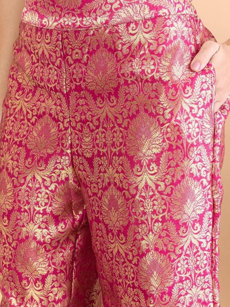 Brocade Tunic With Palazzo Set for Women, Coord Set, Festive Outfit, Ethnic Indian Dress, Party Indo Western Outfit, Wedding Guest Outfit28 EtsyImport