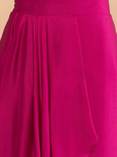 Brocade V-Neck Top With Drape Skirt Set For Women, Indian Top with Dhoti Skirt Set, Ethnic Indo Western Outfit, Coords Set, Indian Dress29 EtsyImport