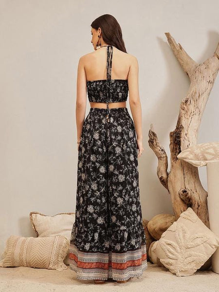 Halter Neck Printed Indian Jumpsuit For Women, Indian Dress, Indo Western Outfit15 EtsyImport