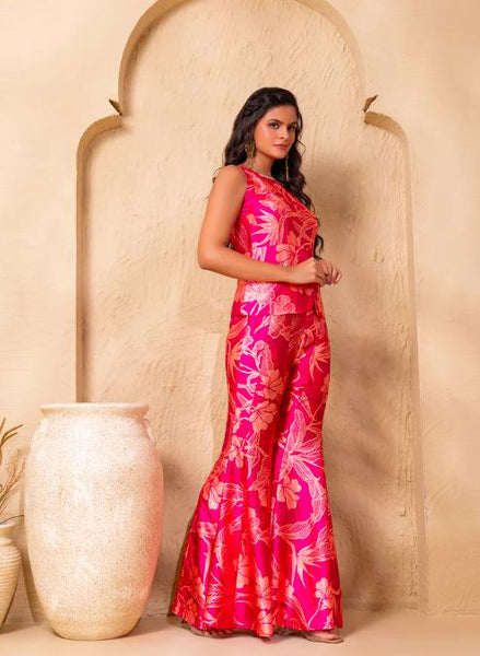 Printed Peplum Top With Palazzo Pants for Women, Coord Set, Festival Outfit Ethnic Indian Dress, Wedding Guest Indo Western Outfit18 EtsyImport