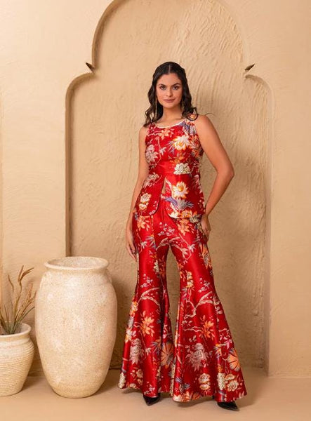 Printed Peplum Top With Palazzo Pants for Women, Coord Set, Festival Outfit Ethnic Indian Dress, Wedding Guest Indo Western Outfit19 EtsyImport