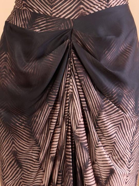 Black Embellished Jacket With Draped Skirt Set For Women, Indian Jacket with Dhoti Skirt Set, Ethnic Indo Western Fusion Outfit, Coords VitansEthnics