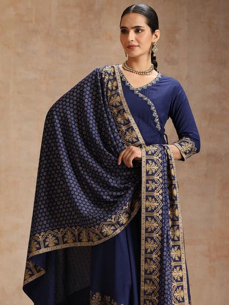 Ethnic Motifs Angrakha Kurta with Trousers & Dupatta Set For Women35 EtsyImport