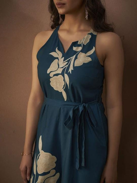 Floral Printed Sleeveless Jumpsuit For Women, Indian Jumpsuit, Indian One Piece Dress, Indo Western Outfit, Fusion Outfit31 EtsyImport