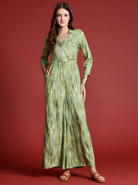 Printed Jumpsuit For Women, Indian Jumpsuit, Indian One Piece Dress, Indo Western Outfit, Fusion Outfit VitansEthnics