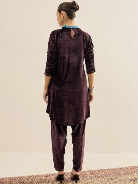 Women Velvet Tunic With Palazzo Set Coord Set VitansEthnics