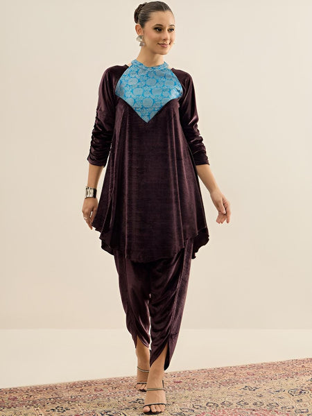 Women Velvet Tunic With Palazzo Set Coord Set VitansEthnics