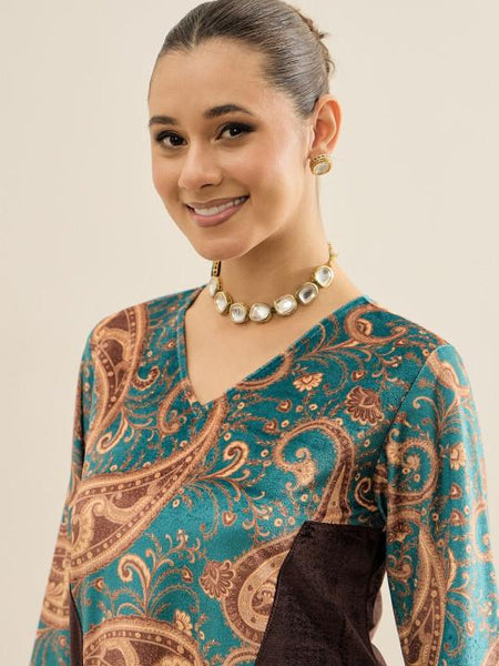 Women Velvet Tunic With Palazzo Set Coord Set VitansEthnics