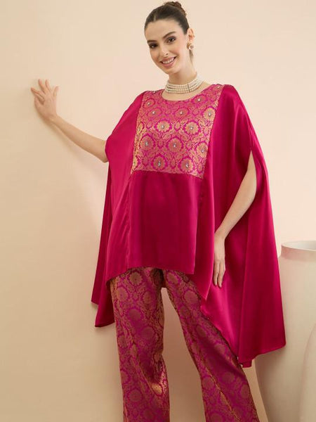 Kaftan Top With Trousers Coord Set For Women, Ethnic Indo Western Outfit, Indian Dress, Wedding Guest Outfit VitansEthnics