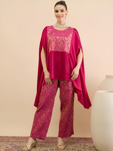 Kaftan Top With Trousers Coord Set For Women, Ethnic Indo Western Outfit, Indian Dress, Wedding Guest Outfit VitansEthnics