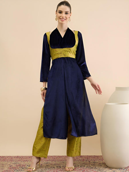 Brocade Velvet Tunic With Palazzo Set for Women, Coord Set, Ethnic Indian Dress, Wedding Guest Party Indo Western Outfit VitansEthnics