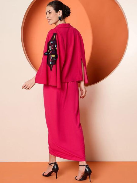 Open Front Jacket With Maxi Skirt Set For Women, Indian Shrug with Dhoti Skirt Set, Ethnic Indo Western Fusion Outfit, Coords VitansEthnics