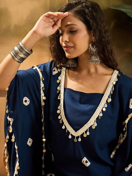 Bandhej Printed Kaftan Top With Sharara Set For Women, Coords, Festive Ethnic Indian Dress, Indo Western Outfit VitansEthnics
