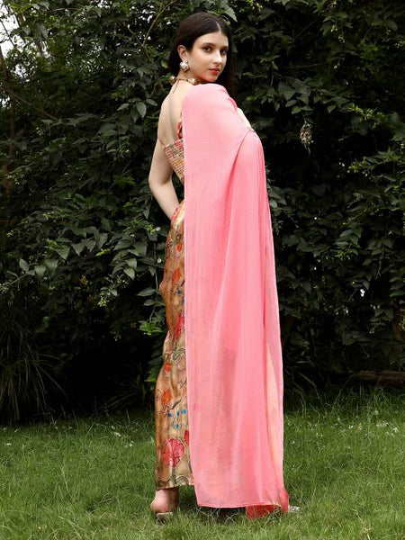 Crop Top With Drape Skirt and Dupatta Set for Women, Ethnic Indian Dress, Wedding Guest Indo Western Outfit VitansEthnics