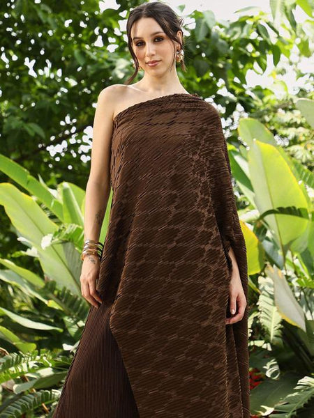 One Shoulder Neck Top With Trousers Co-Ords Set For Women, Indian Top with Palazzo Set, Ethnic Indo Western Outfit, Fusion Coords Set VitansEthnics