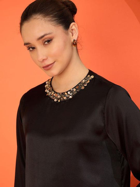 Embellished Tunic with Palazzos For Women, Indian Top Palazzo Set, Ethnic Indo Western Fusion Outfit, Coords Set VitansEthnics