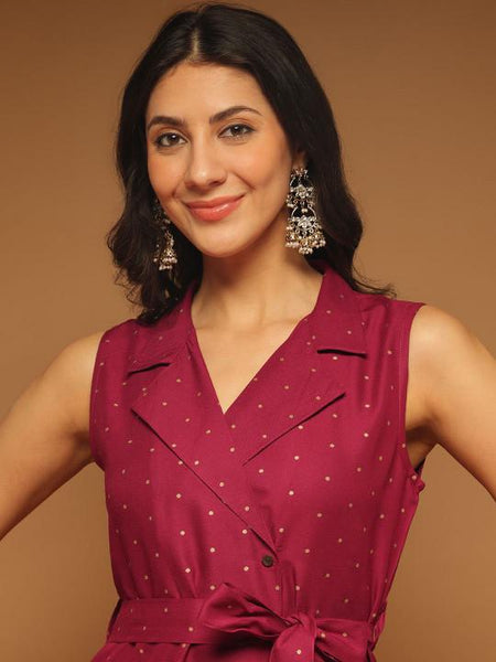 Indian Printed Top With Trousers With Belt Co-Ords Set, Indo Western Outfit Set For Women, Fusion Outfit Set VitansEthnics