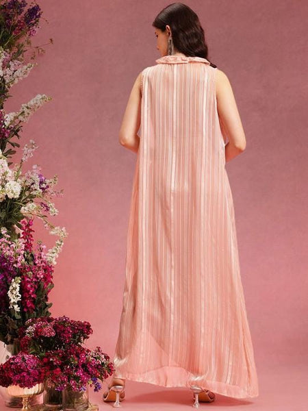 Pink Crop Top With Skirt and Ruffled Shrug Set for Women Coord Set Festival Outfit Ethnic Indian Dress Wedding Guest Indo Western Outfit VitansEthnics
