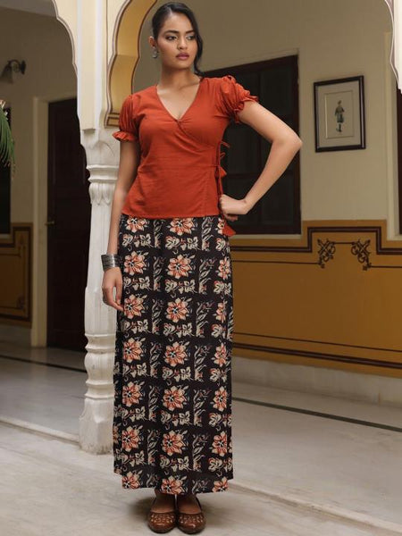 Bohemian Cotton Solid Top with Skirt Co-Ords Set For Women, Top with Skirt Set, Indo Western Outfit, Pure Cotton Ethnic Indian Dress VitansEthnics