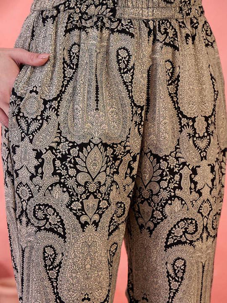 Floral Printed Pure Cotton Tunic With Trousers Co-Ords Set For Women, Wedding Guest Outfit, Indian Co-Ords Set, Indo Western Dress VitansEthnics