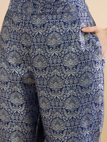 Embellished Velvet Kaftan Tunic & Brocade Trousers Set For Women, Indian Co-ords Set, Ethnic Indo Western Fusion Outfit VitansEthnics