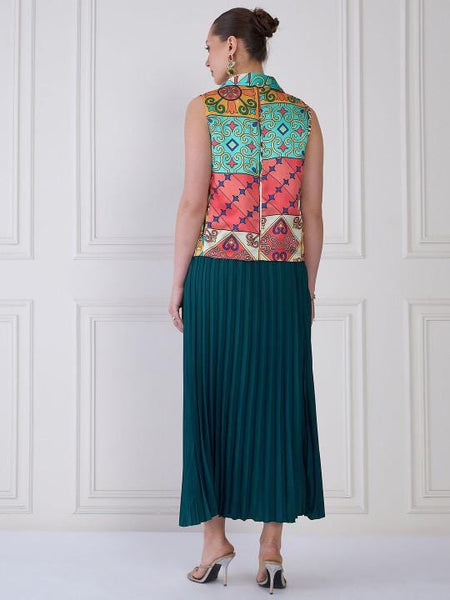Printed Shirt & Skirt Co-Ords Set For Women, Indian Top with Dhoti Skirt Set, Ethnic Indo Western Outfit VitansEthnics