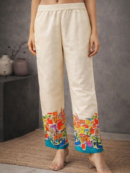 Women Printed Cotton Blend Kurta with Trousers Co-ord Set, Indo Western Outfit Set For Women, Fusion Outfit Set VitansEthnics