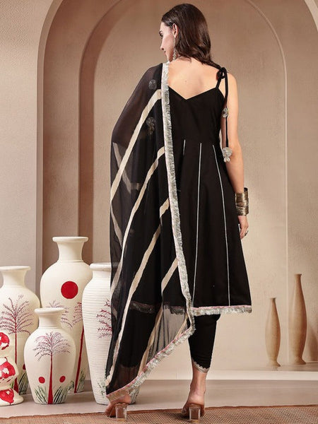 Women Ethnic Motifs Embroidered Pure Cotton Kurta with Dhoti Pants & Dupatta VitansEthnics