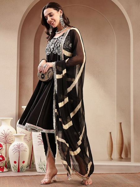 Women Ethnic Motifs Embroidered Pure Cotton Kurta with Dhoti Pants & Dupatta VitansEthnics