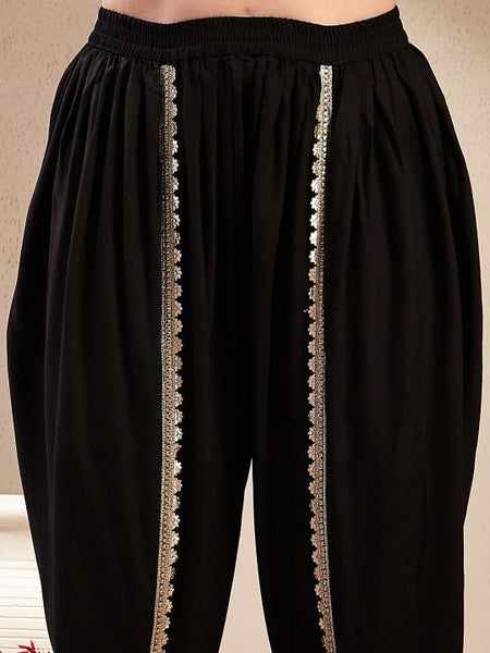 Women Ethnic Motifs Embroidered Pure Cotton Kurta with Dhoti Pants & Dupatta VitansEthnics
