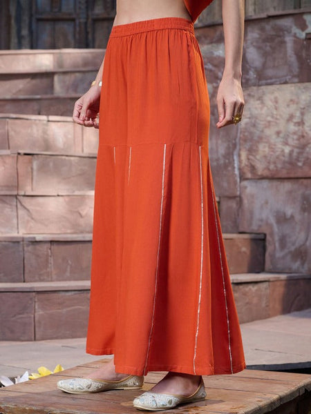 Women Embroidered Empire Mirror Work Kurti with Sharara & With Dupatta VitansEthnics