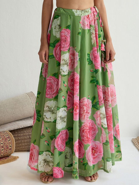 Floral printed Sequinned Ready To Wear Lehenga Choli VitansEthnics