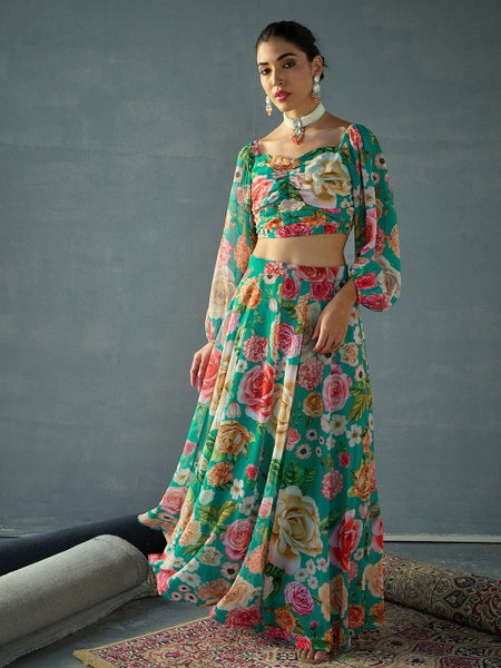 Floral printed Ready To Wear Lehenga Choli VitansEthnics