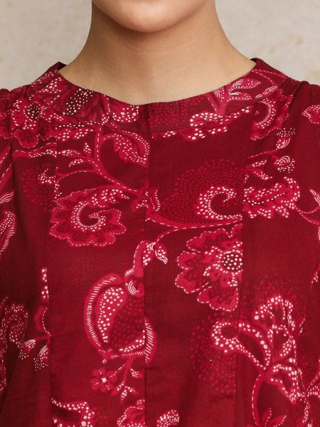 Women Ethnic Motifs Printed Regular Pure Cotton Kurta with Trousers VitansEthnics