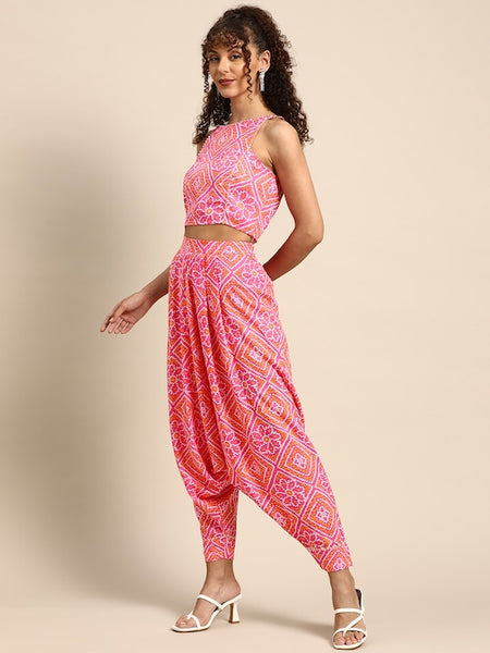 In Cut Crop Top With Low Crotch Dhoti Pants vitansethnics
