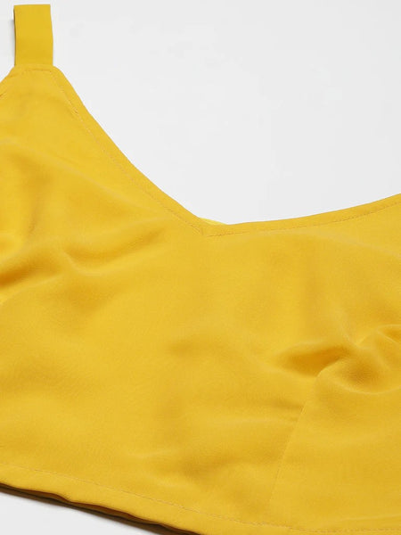 Crop Top With Dhoti Skirt And Shrug Set vitansethnics