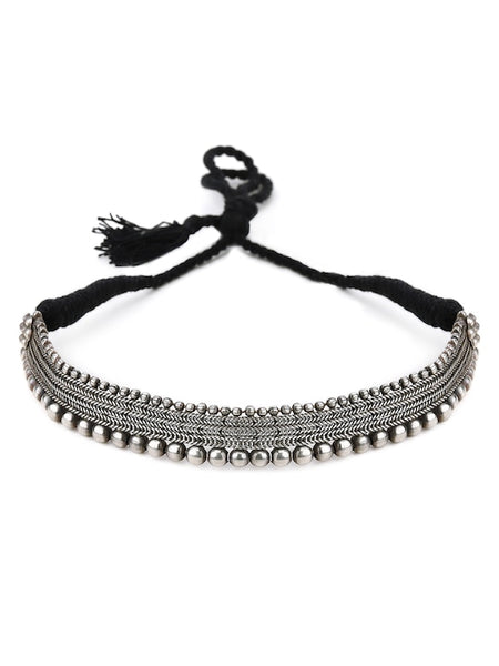 Oxidised Silver-Plated Choker Necklace VitansEthnics
