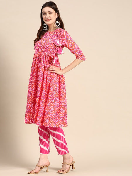Printed Angrakha Kurti With Palazzo Set vitansethnics