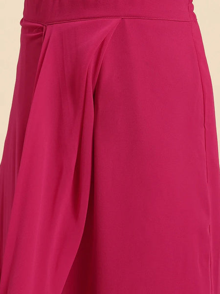 Crop Top With Skirt And Attached Dupatta Set | Pre-stitched Saree Gown vitansethnics